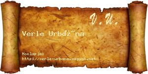 Verle Urbána névjegykártya